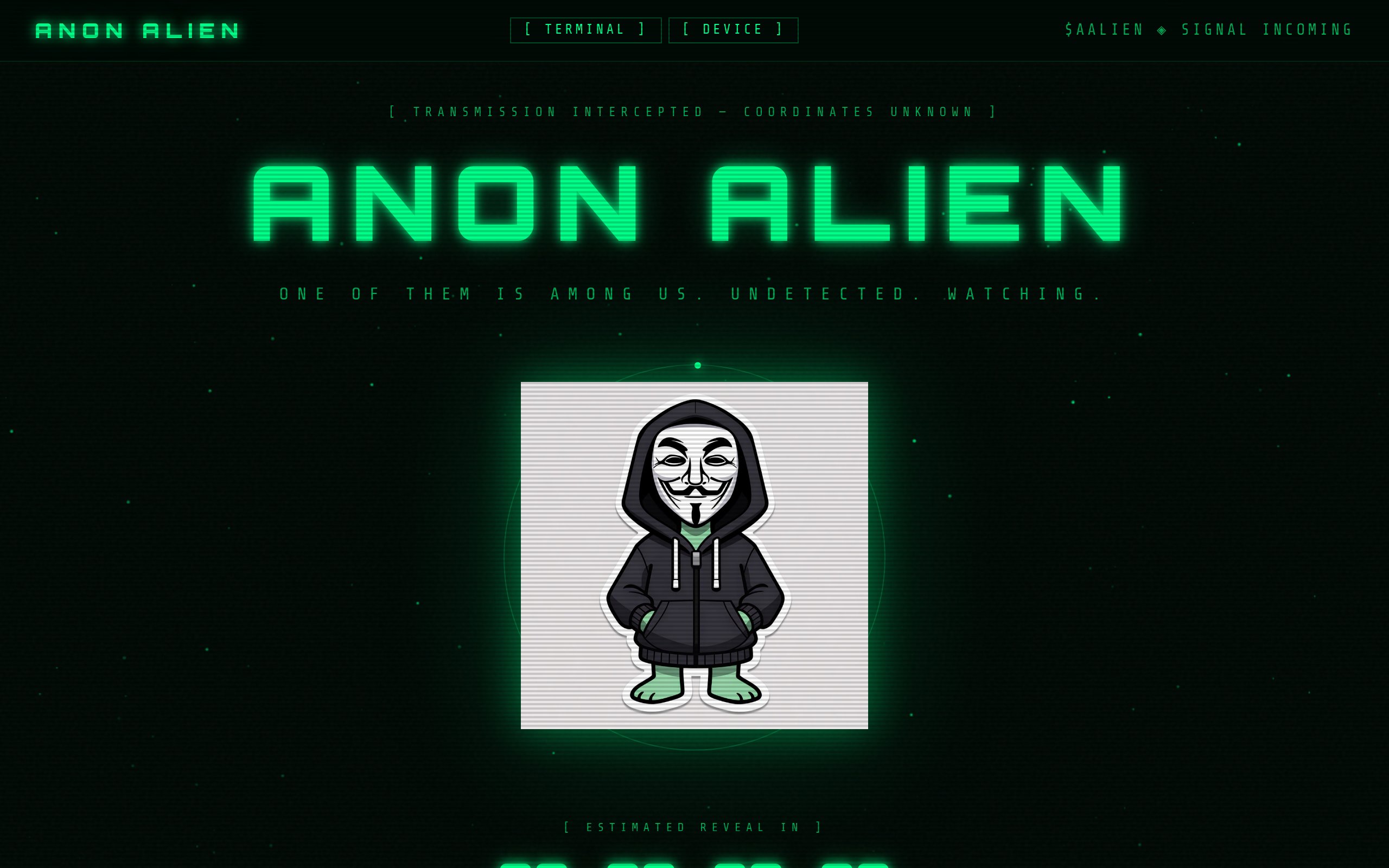 AnonAlien – Kreatives Web-Projekt