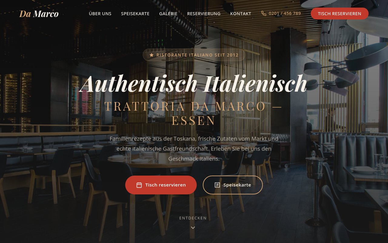 Trattoria Da Marco – Kreatives Web-Projekt